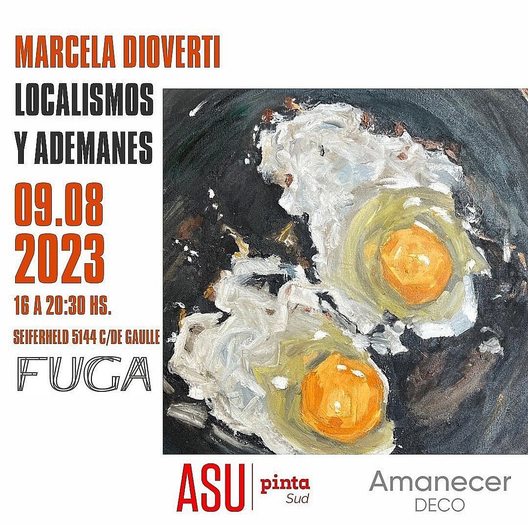Poster for the LOCALISMOS Y ADEMANES show at FUGA, 2023